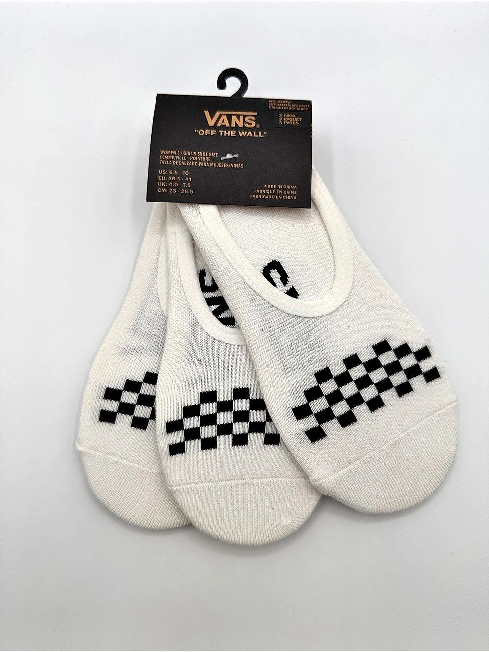Vans Classic Checkered No Show Socks 3-Pack Checkered No-Show Socks 3-Pack in